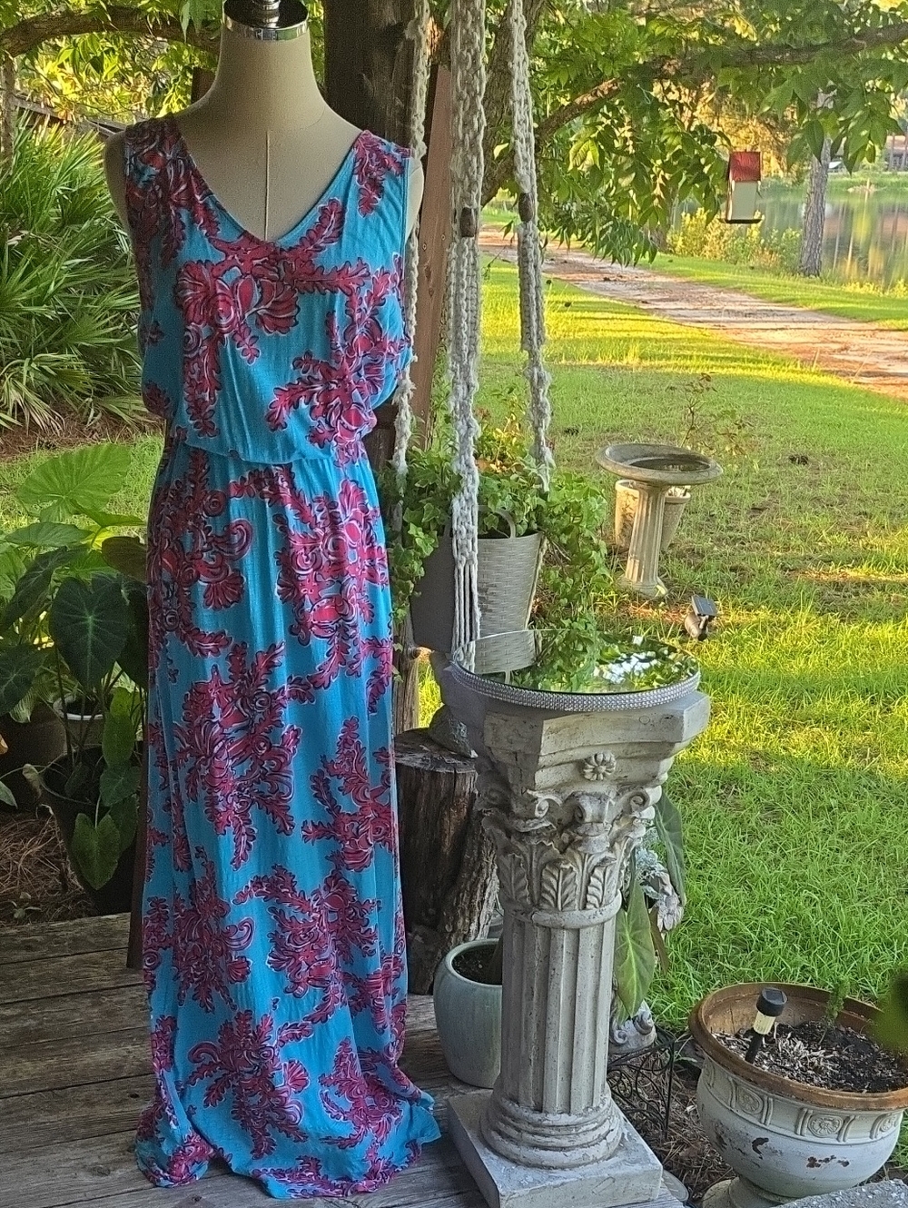Lilly Pulitzer Mills Maxi Dress In Rhode Island Reef Print Size Large